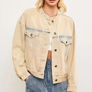 Mineral Wash Boho Denim Jacket